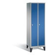 C+P Garderobenschrank Classic, H1850xB610xT500mm, Korpus: Weißaluminium, Türen: Enzianblau