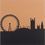 Bi-Office Bedruckte Pinnwand/SF751284397 London Skyline rahmenlos 40 x 40 cm