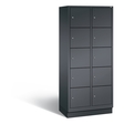 C+P Schließfachschrank Evolo, H1800xB810xT500mm 10 Fächer Korpus: schwarzgrau Türen: schwarzgrau