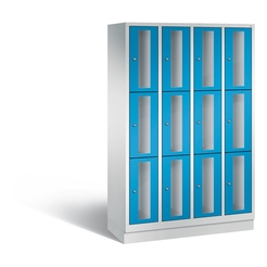 CP CLASSIC Fächerschrank, Fachhöhe 510 mm, mit Sockel, 12 Fächer, Breite 1190 mm Tür lichtblau