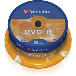 Verbatim® DVD-R, Spindel, einmalbeschreibbar, 4,7 GB, 16 x (25 Stück)