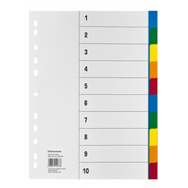 Soennecken Register 1531 DIN A4 blanko volle Höhe 10tlg. PP farbig