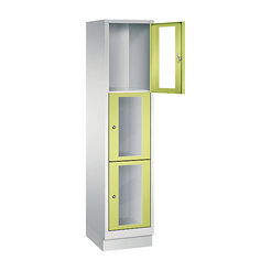 CP CLASSIC Fächerschrank, Fachhöhe 510 mm, mit Sockel, 3 Fächer, Breite 420 mm Tür viridingrün