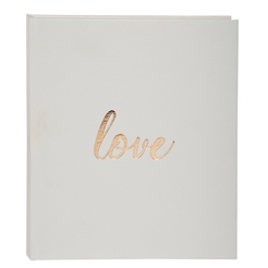 Gästebuch 140 Seiten Goldschnitt 21x19cm - Love weiß - Weiß