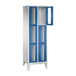 CP CLASSIC Fächerschrank, Fachhöhe 510 mm, mit Füßen, 6 Fächer, Breite 610 mm Tür enzianblau