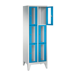 CP CLASSIC Fächerschrank, Fachhöhe 510 mm, mit Füßen, 6 Fächer, Breite 610 mm Tür lichtblau