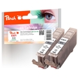 Peach Doppelpack Tintenpatronen grau kompatibel zu Canon CLI-521gy, 2937B001