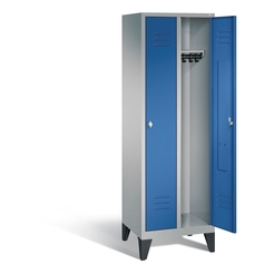 C+P Garderobenschrank Classic, H1850xB610xT500mm, Korpus: Weißaluminium, Türen: Enzianblau