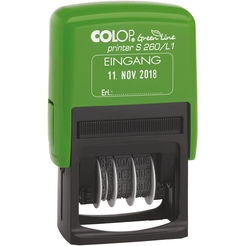 COLOP Printer S 260/L GREEN LINE EINGANG/127787, Kissen blau/rot, 24x45mm