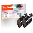 Peach Doppelpack Tintenpatronen schwarz kompatibel zu Epson No. 18 bk, T1801