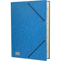 RNK Ordnungsmappe, Glanzkarton, 390 g / qm, DIN A4, 9 Fächer, blau