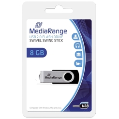 MediaRange USB-Stick 2.0/MR908 8GB schwarz-silber
