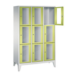 CP CLASSIC Fächerschrank, Fachhöhe 510 mm, mit Füßen, 9 Fächer, Breite 1200 mm Tür viridingrün