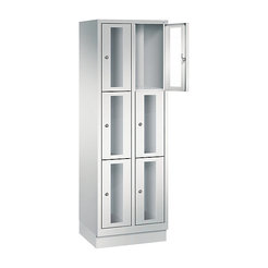 CP CLASSIC Fächerschrank, Fachhöhe 510 mm, mit Sockel, 6 Fächer, Breite 610 mm Tür lichtgrau