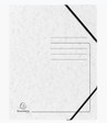 Sammelmappe mit Gummizug und 3 Klappen aus Colorspan-Karton 355g/m2 - A4 - Weiß