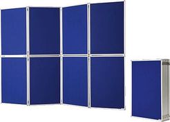magnetoplan® Präsentationswand /1101016, 181 x 244 x 2 cm, faltbar, mobil, blau