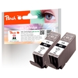 Peach Doppelpack Tintenpatronen schwarz kompatibel zu Canon PGI-5bk, 0628B001