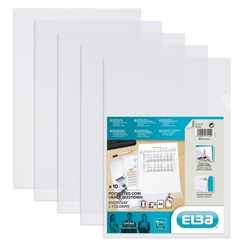 ELBA Sichthüllen  A4, PP 120 µ, glasklar, dokumentenecht, oben und rechts offen, mit Griffloch