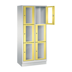 CP CLASSIC Fächerschrank, Fachhöhe 510 mm, mit Sockel, 6 Fächer, Breite 810 mm Tür schwefelgelb