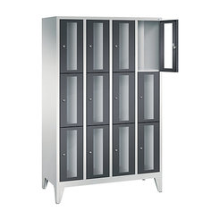 CP CLASSIC Fächerschrank, Fachhöhe 510 mm, mit Füßen, 12 Fächer, Breite 1190 mm Tür schwarzgrau