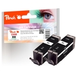 Peach Doppelpack Tintenpatronen schwarz kompatibel zu Canon PGI-550bk