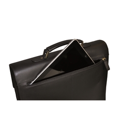 MONOLTIH 2000003193 - Leder-Aktentasche, Schwarz 39x30x11 cm 