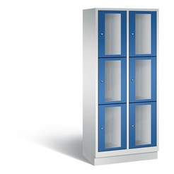 CP CLASSIC Fächerschrank, Fachhöhe 510 mm, mit Sockel, 6 Fächer, Breite 810 mm Tür enzianblau