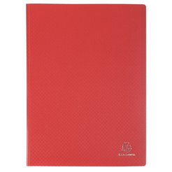 Sichtmappe aus PP 500µ mit 50 glatten Hüllen, transluzent, für Format DIN A4 - Rot