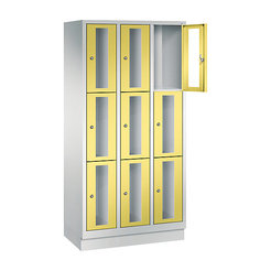 CP CLASSIC Fächerschrank, Fachhöhe 510 mm, mit Sockel, 9 Fächer, Breite 900 mm Tür schwefelgelb