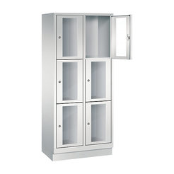 CP CLASSIC Fächerschrank, Fachhöhe 510 mm, mit Sockel, 6 Fächer, Breite 810 mm Tür lichtgrau