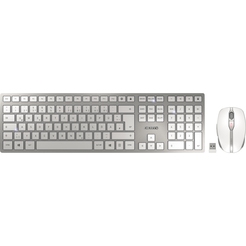 CHERRY Maus-Tastatur-Set DW9100 SLIM JD-9100DE-1 weiß/silber