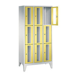 CP CLASSIC Fächerschrank, Fachhöhe 510 mm, mit Füßen, 9 Fächer, Breite 900 mm Tür schwefelgelb