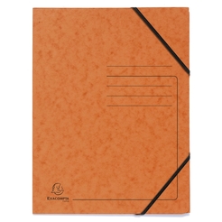 Eckspannmappe mit Gummizug, ohne Klappen, Colorspan-Karton 355g/m2, A4 - Orange