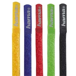 hama Kabelbinder/20535 Nylon farblich sortiert Klett Inhalt 5 Stück
