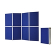magnetoplan® Präsentationswand /1101016, 181 x 244 x 2 cm, faltbar, mobil, blau