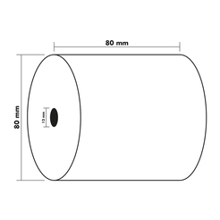 Thermorolle für Kassen 80x80mm, 1-lagig 55g/m2 phenolfrei - Weiß