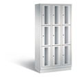 CP CLASSIC Fächerschrank, Fachhöhe 510 mm, mit Sockel, 9 Fächer, Breite 900 mm Tür lichtgrau