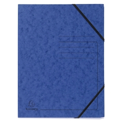 Eckspannmappe mit Gummizug, ohne Klappen, Colorspan-Karton 355g/m2, A4 - Blau