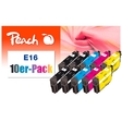 Peach 10er-Pack Tintenpatronen kompatibel zu Epson No. 16