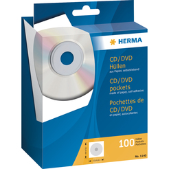 HERMA CD-, DVD-Aufbewahrung, CD-Papierhüllen mit Klebefläche