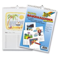 Folia Bastelkalender - 17 x 24 cm, weiß, 13 Blatt + 1 zusätzliches Deckblatt