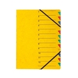 Ordnungsmappe, Fächermappe Karton, 12 Fächer, gelb,
