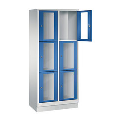 CP CLASSIC Fächerschrank, Fachhöhe 510 mm, mit Sockel, 6 Fächer, Breite 810 mm Tür enzianblau