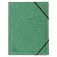 Eckspannmappe mit Gummizug, ohne Klappen, Colorspan-Karton 355g/m2, A4 - Grün