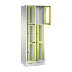 CP CLASSIC Fächerschrank, Fachhöhe 510 mm, mit Sockel, 6 Fächer, Breite 610 mm Tür viridingrün