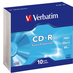 Verbatim® CD-R, Slimcase, einmalbeschreibbar, 700 MB, 80 min, 52 x (10 Stück)