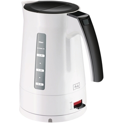 Melitta® Wasserkocher, ENJOY® Aqua, Kunststoff, verdecktes Heizelement, beidseitige Wasserstandsanzeige, mit Abschaltautomatik, 2.400 W, 1,7 l, weiß/schwarz