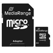 MediaRange Speicherkarte Micro SDHC/MR956 4GB Geschwindigkeit Klasse 10 schwarz