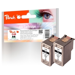 Peach Doppelpack Druckköpfe schwarz kompatibel zu Canon PG-40