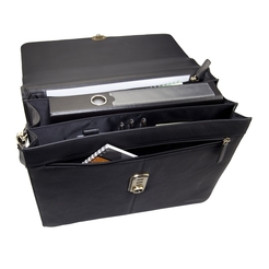 MONOLTIH 2000003193 - Leder-Aktentasche, Schwarz 39x30x11 cm 